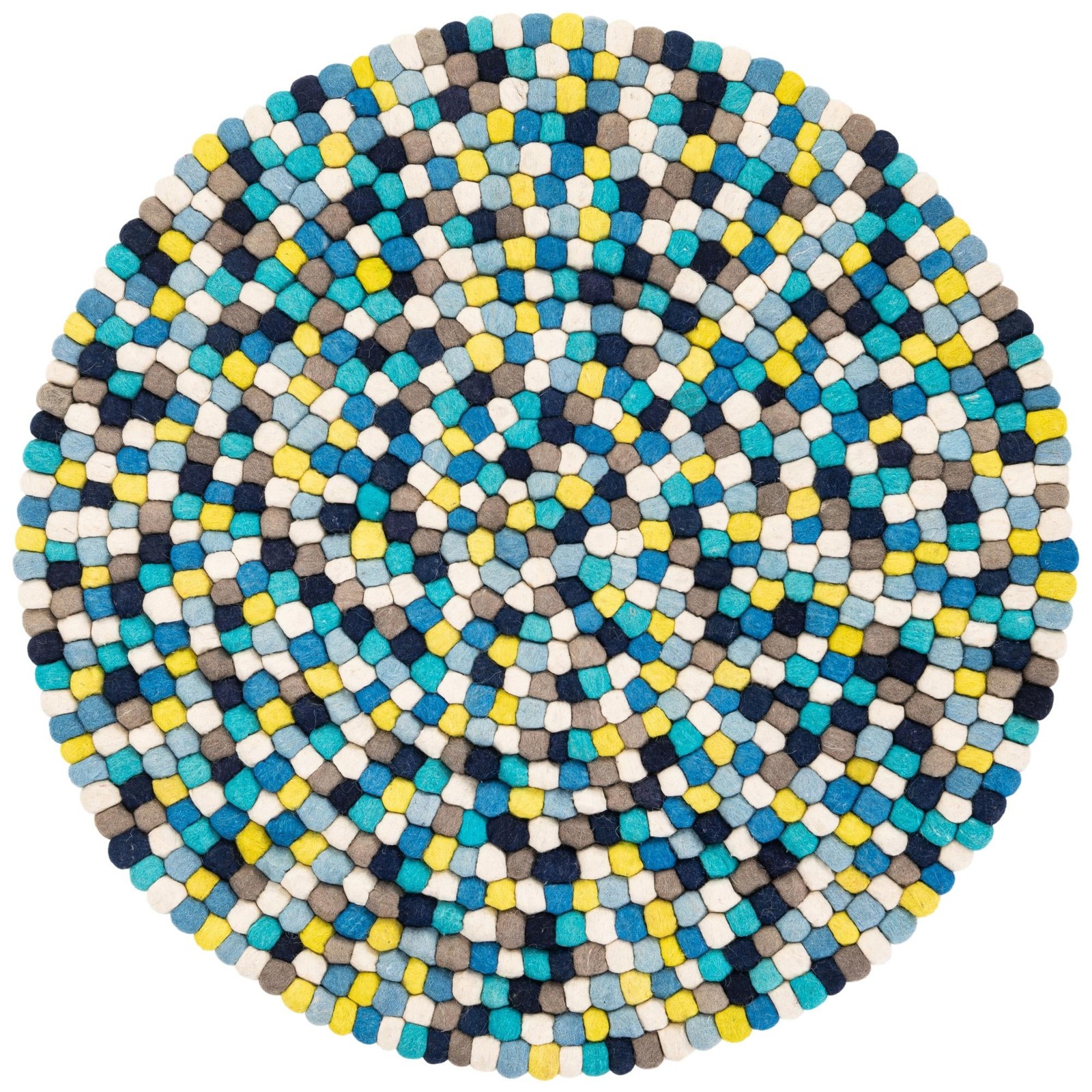 4' 1 x 4' 1 Hawthorne · Pebbled Wool Rug, blue and multicolor