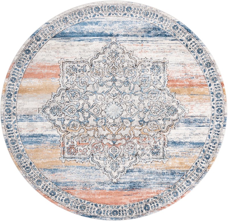 7' x 7' Wade · Border rug, multi