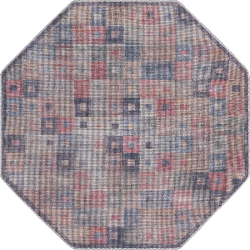 5' 3 x 5' 3 Lewes · Geometric Washable Rug, multi
