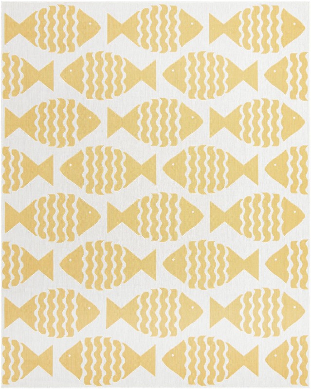 7' 10 x 10' Beresford · Pictoral Outdoor Rug, yellow