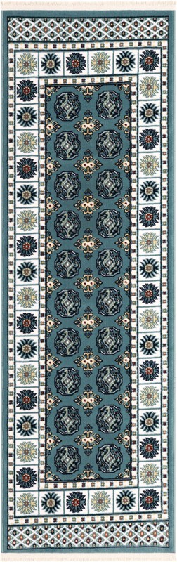 2' x 6' Crestwood · Medallion rug, aegean blue and ivory