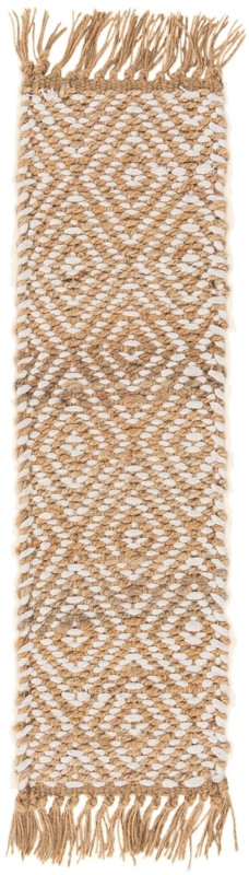 Holland · Geometric diamond Braided Jute Rug, natural and ivory