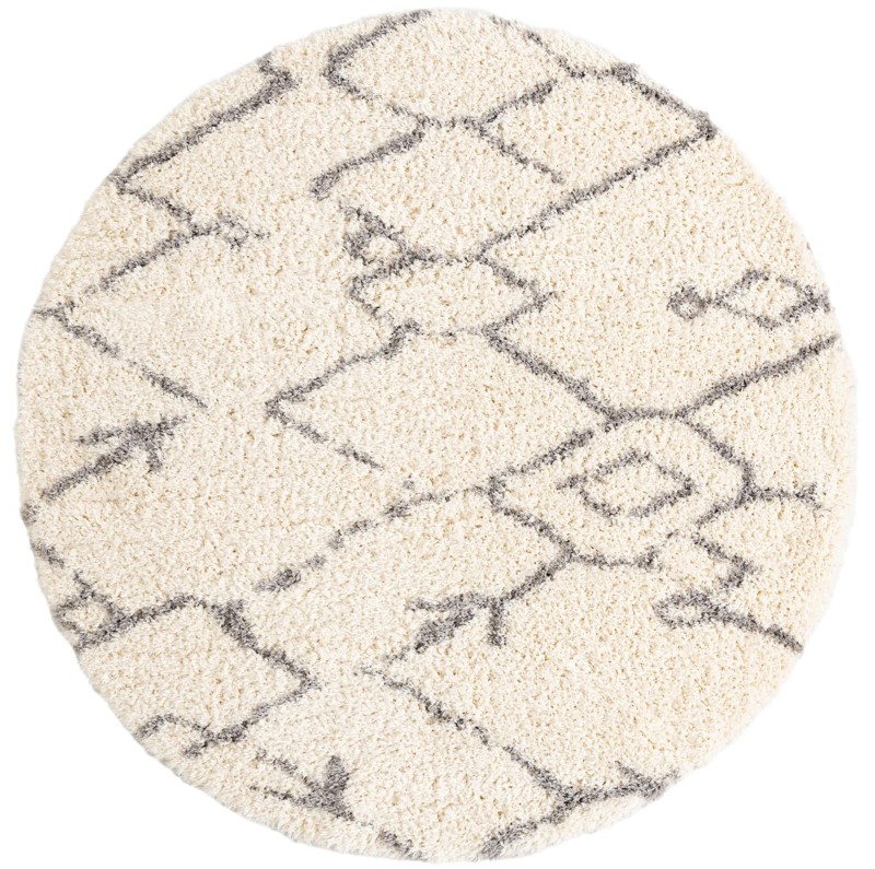 8' x 8' Bramblewood · Diamond shag rug, pearl and gray