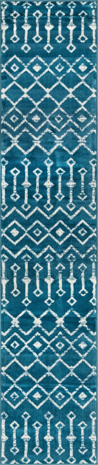 2' x 9' 10 Dudley · Chevron rug, blue