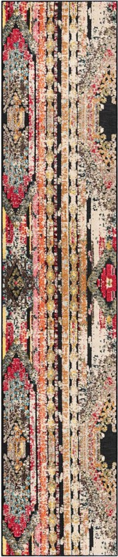 2' 7 x 12' Cleary · Abstract Outdoor Rug, multi black