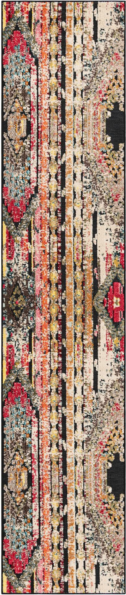 2' 7 x 12' Cleary · Abstract Outdoor Rug, multi black