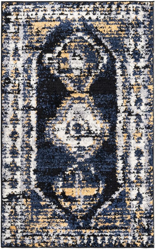 Corbin · Border rug, blue