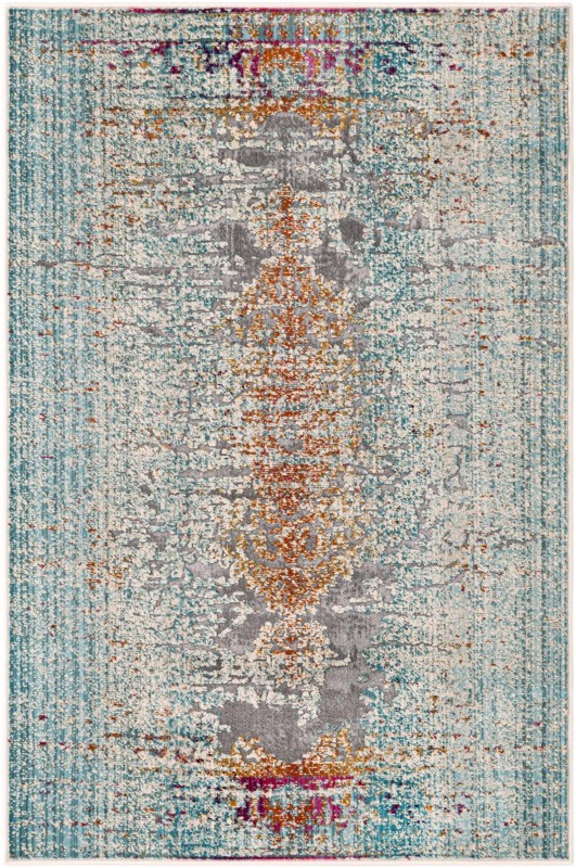 3' 7 x 5' 3 Egret · Abstract rug, blue