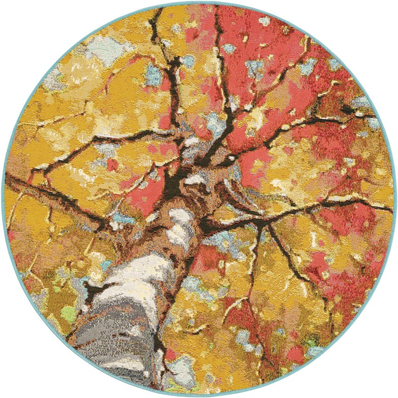 Lomax · Tree canopy Outdoor Rug, multicolor and gray