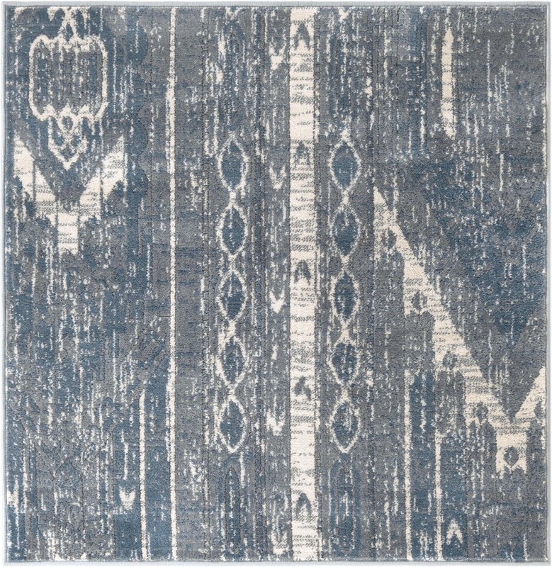 4' x 4' Cardinal · Abstract rug, blue
