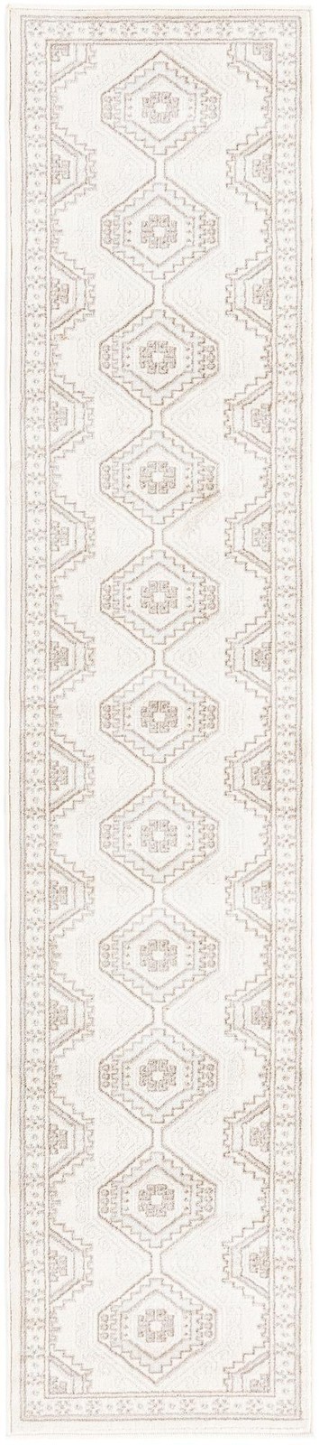 2' x 10' Harmon · Geometric diamond rug, ivory and brown
