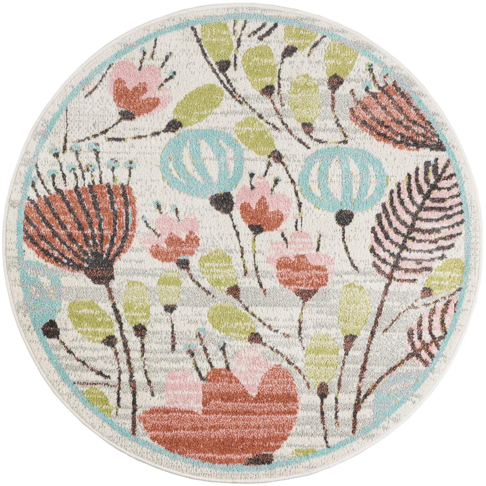 4' 1 x 4' 1 Duluth · Border rug, ivory