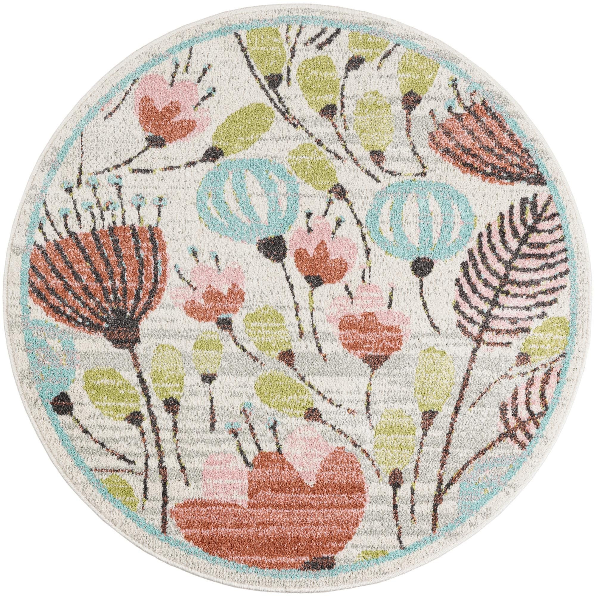 4' 1 x 4' 1 Duluth · Border rug, ivory