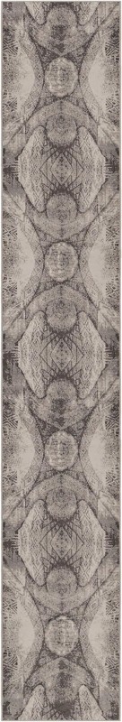 2' x 13' Blakemore · Abstract medallion rug, gray and ivory