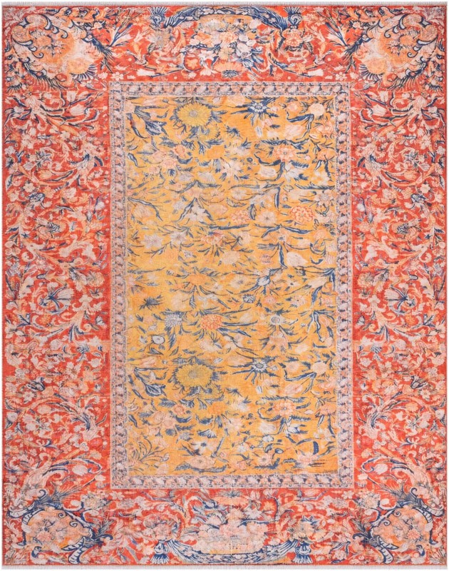Greystone · Border rug, saffron yellow and crimson red