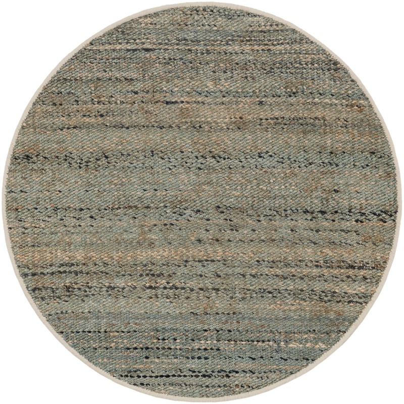 3' 1 x 3' 1 Faversham · Striped Wool Rug, seaglass blue and beige