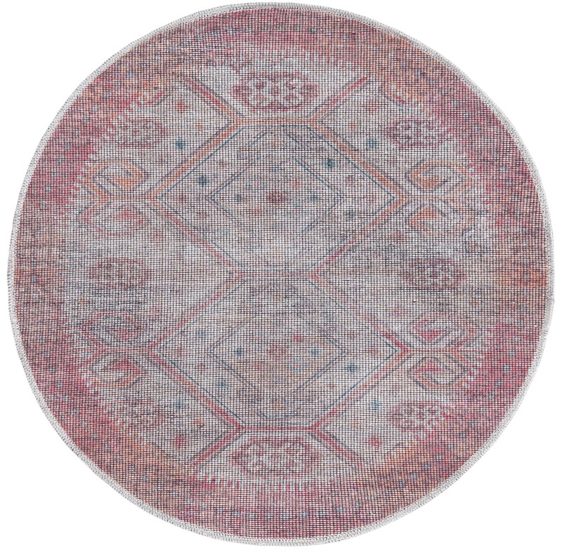 Bascom · Geometric medallion Washable Rug, rust and beige