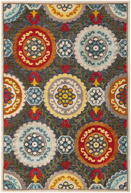 5' x 7' Quincy · Geometric Outdoor Rug, gray