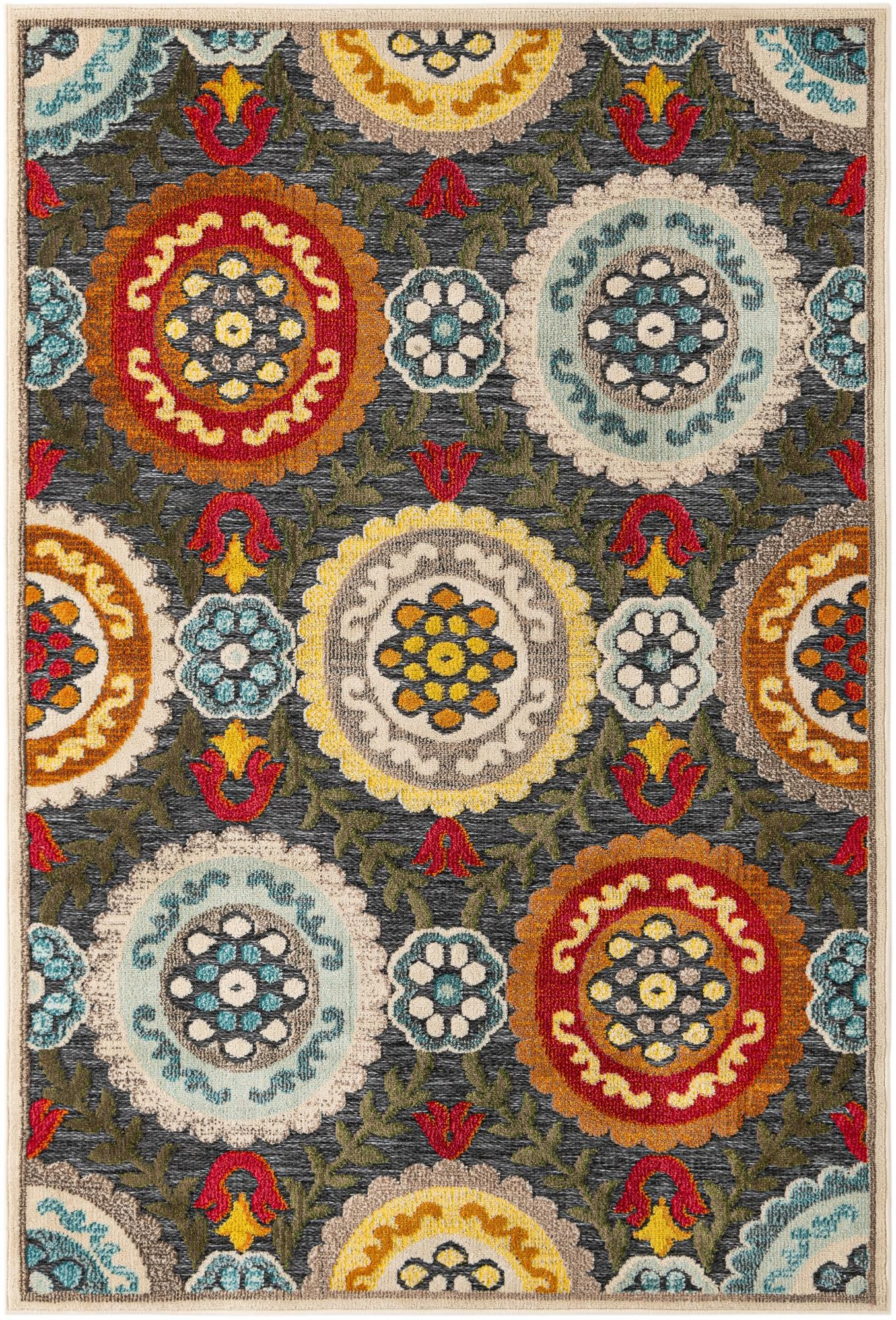5' x 7' Quincy · Geometric Outdoor Rug, gray