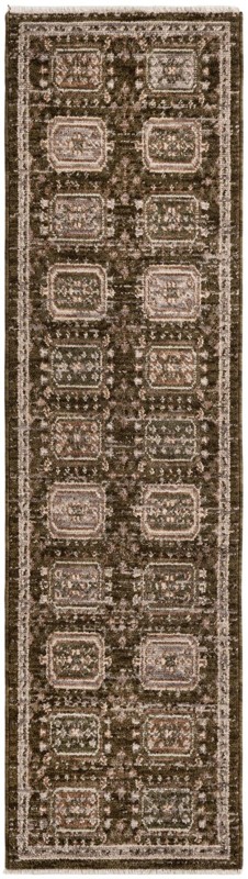 2' x 7' 7 Oakley · Border rug, green