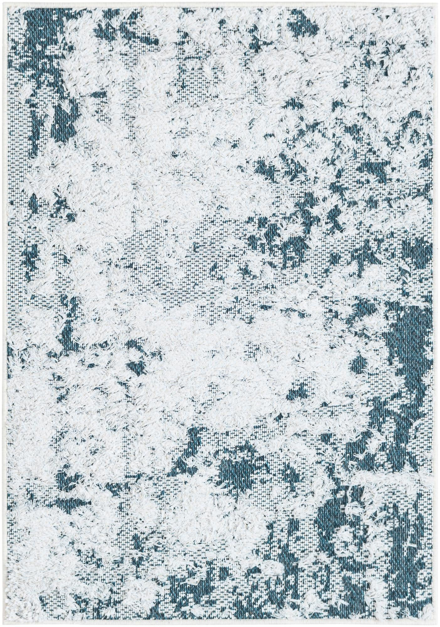 2' 3 x 3' Coxwell · Abstract rug, navy and white