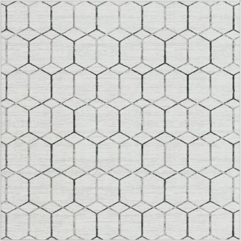 7' x 7' Babcock · Geometric rug, white
