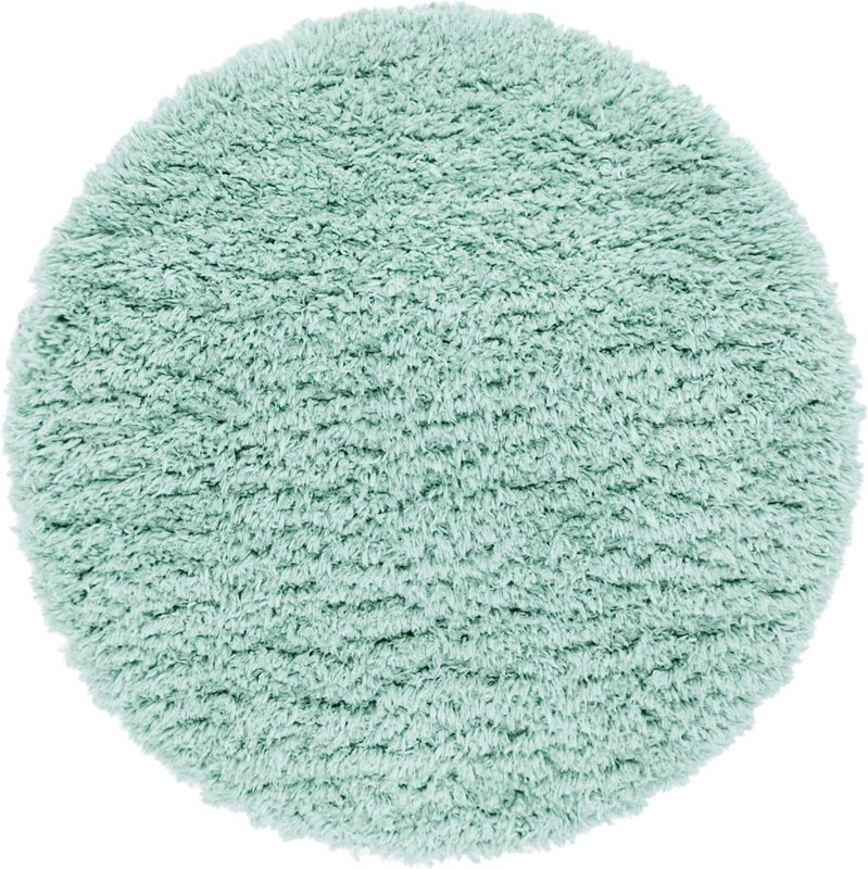 3' 3 x 3' 3 Olympia · Solid Shag Rug, cyan