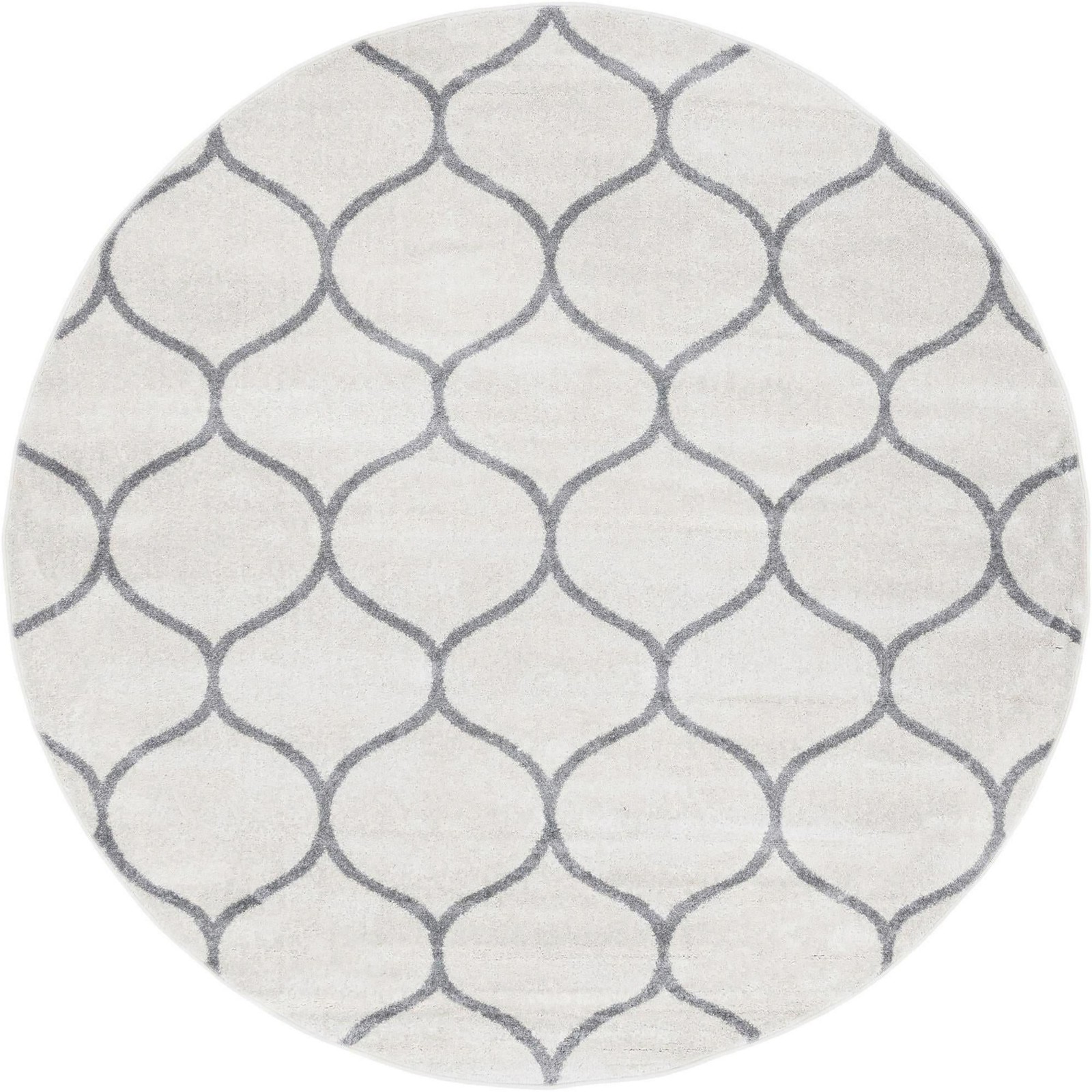 7' x 7' Ingram · Lattice rug, ivory and gray