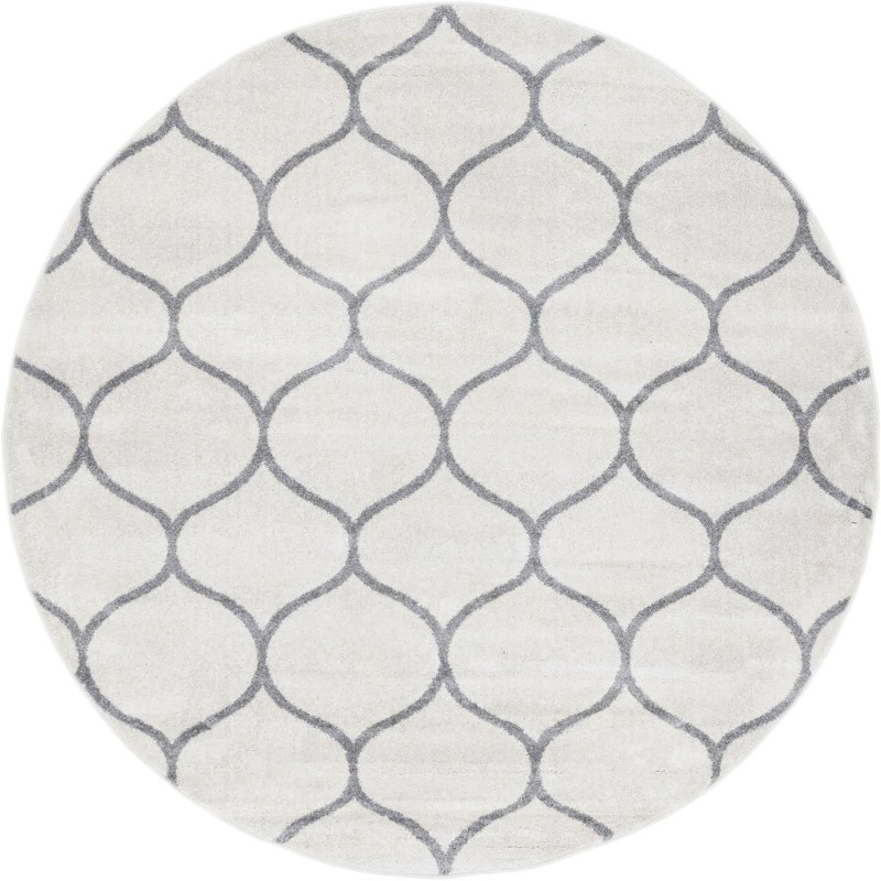 7' x 7' Ingram · Lattice rug, ivory and gray