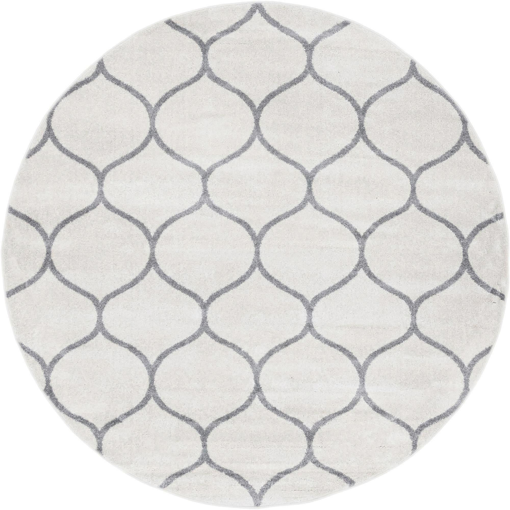 7' x 7' Ingram · Lattice rug, ivory and gray