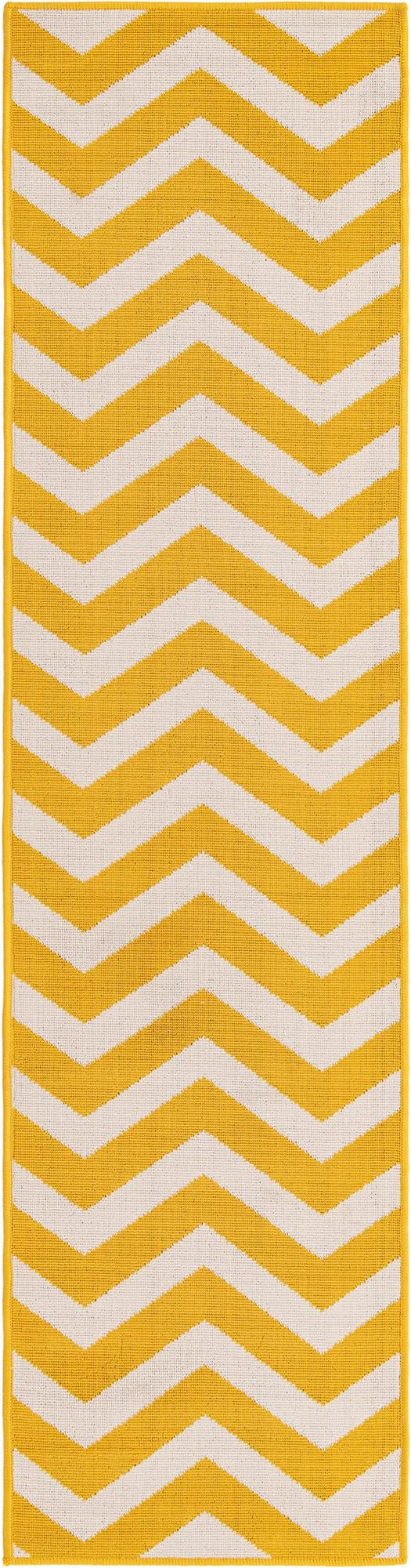 2' x 8' Seabrook · Chevron Outdoor Rug, yellow and ivory