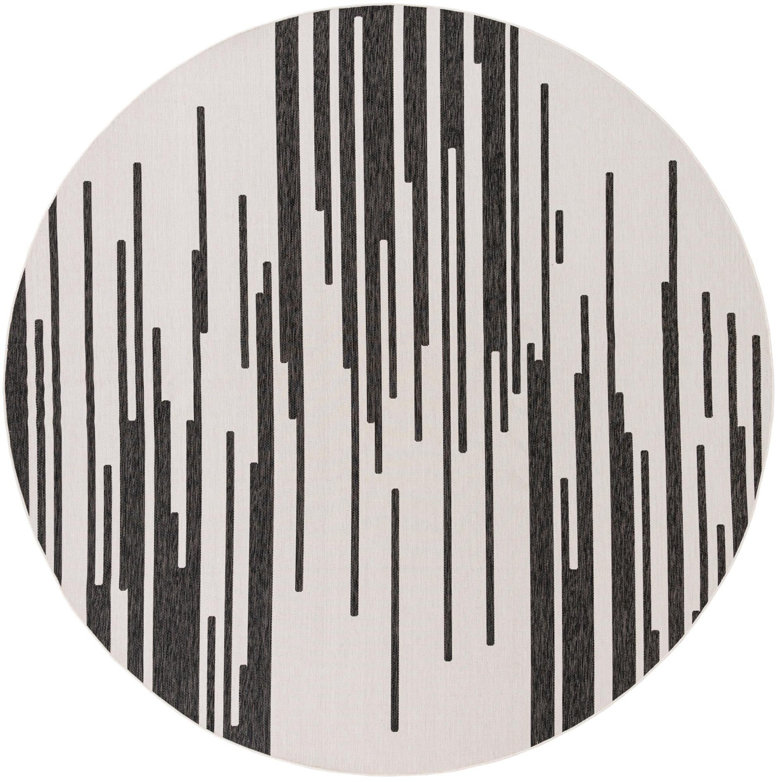 13' x 13' Copse · Abstract Outdoor Rug, black and white