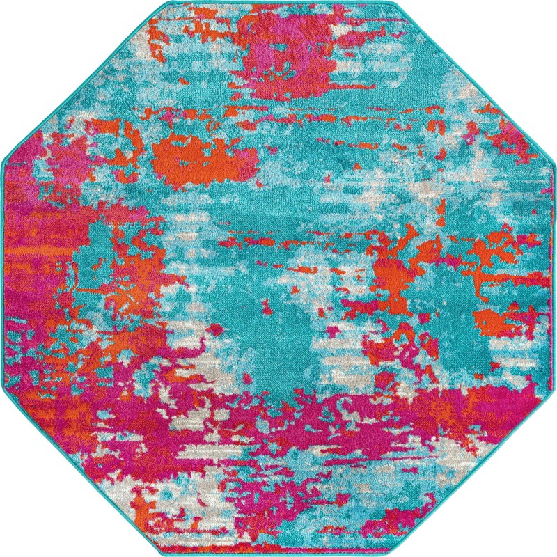 Farnham · Abstract rug, turquoise and pink