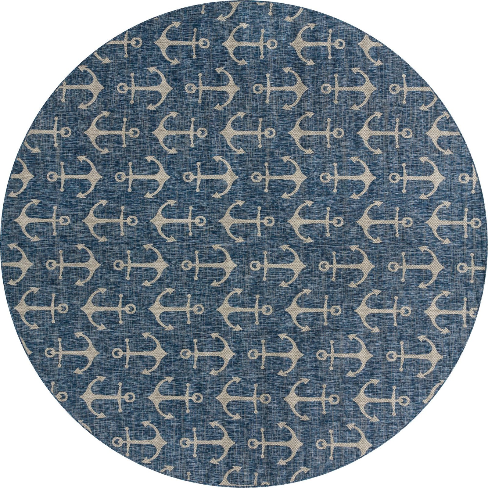 13' x 13' Millbrook · Anchor Outdoor Rug, blue and ivory
