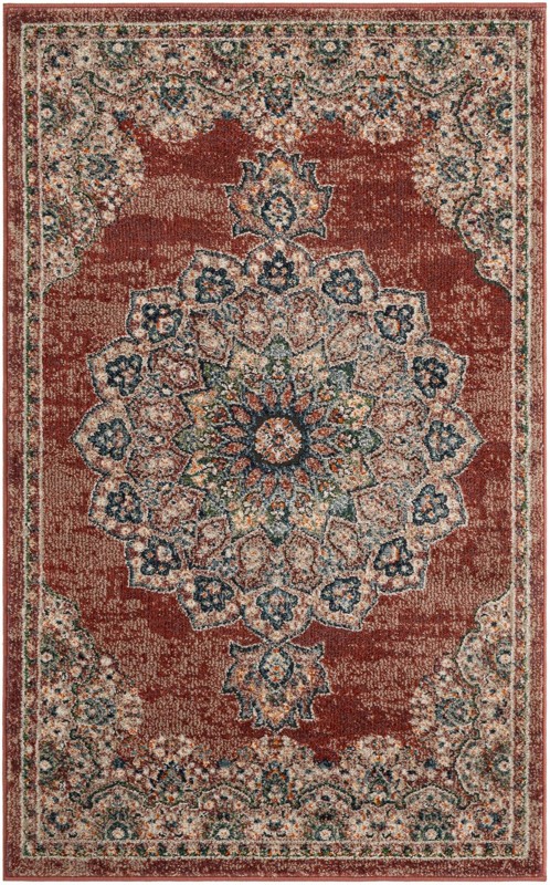 Neale · Medallion rug, antique red and ivory