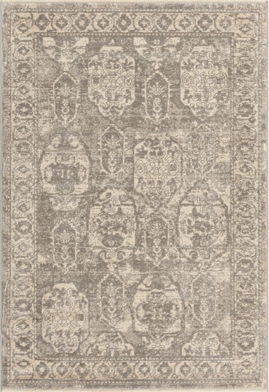 4' x 6' Pullman · Border rug, gray