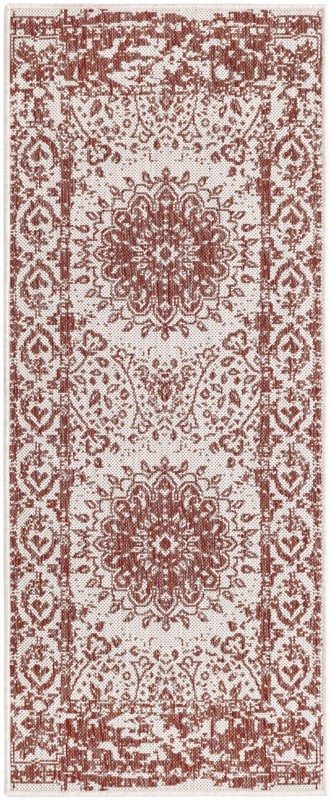 2' x 5' 3 Royce · Border Outdoor Rug, rust red