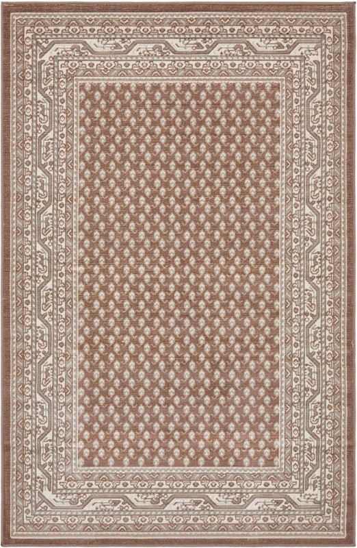 5' x 8' Jameson · Bordered diamond rug, brown and beige