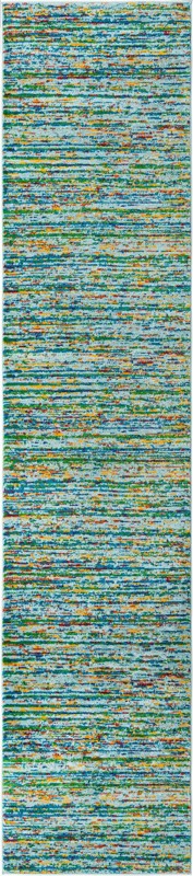 2' 7 x 12' Thackeray · Abstract rug, aqua