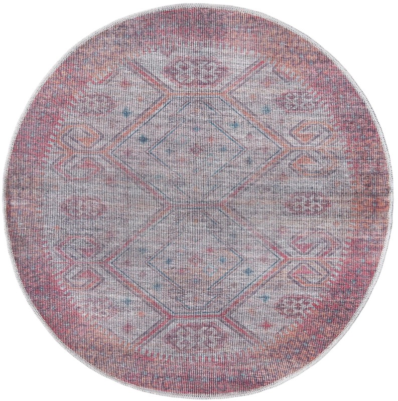 4' x 4' Bascom · Geometric medallion Washable Rug, rust and beige