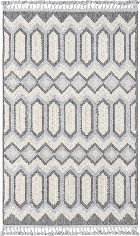 5' 3 x 8' Roddy · Geometric rug, charcoal gray and beige