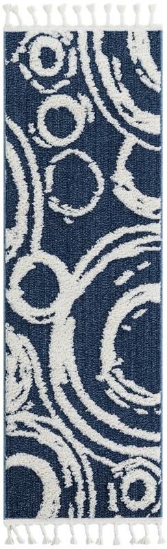 2' x 6' Beech · Abstract rug, blue