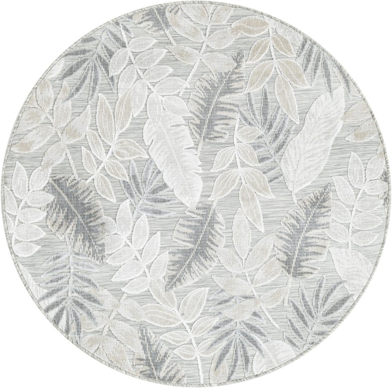 Quimby · Botanical Outdoor Rug, gray and ivory