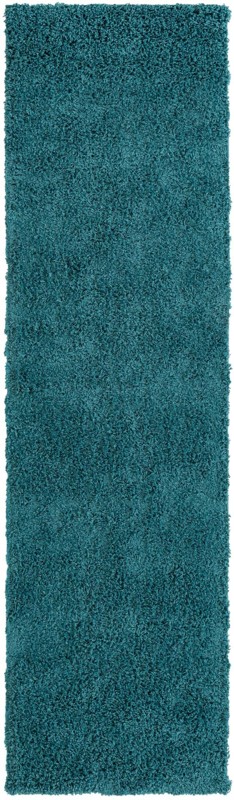 2' 7 x 10' Jameson · Solid shag rug, deep aqua blue