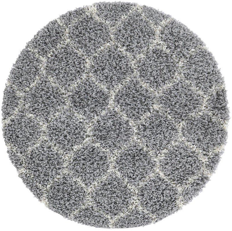 3' 3 x 3' 3 Barnett · Lattice Shag Rug, gray and ivory