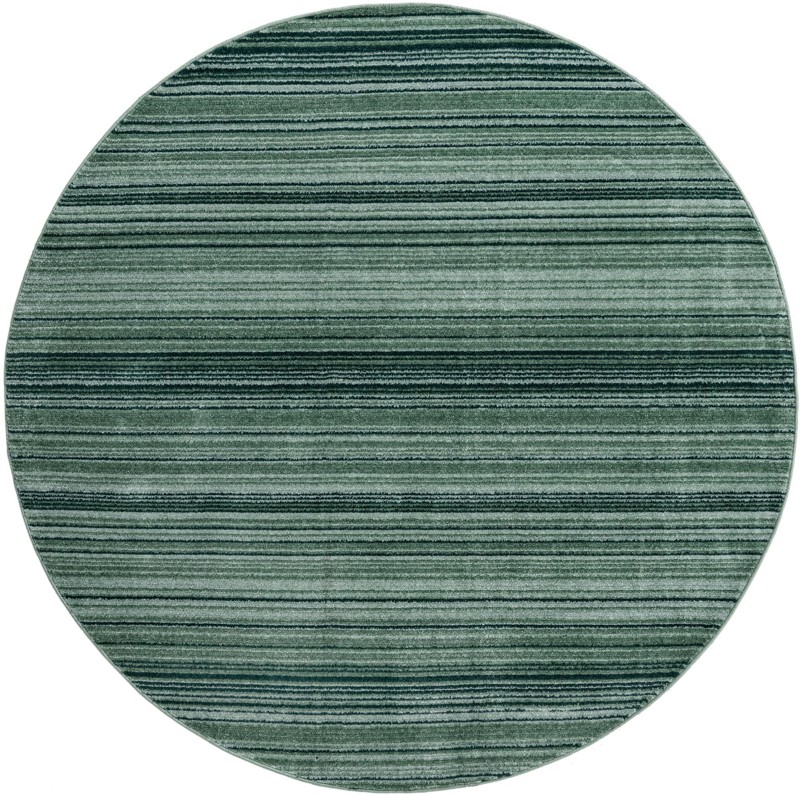 7' 3 x 7' 3 Jagger · Striped rug, shades of green