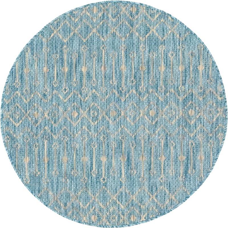 4' x 4' Kearney · Diamond Outdoor Rug, aqua