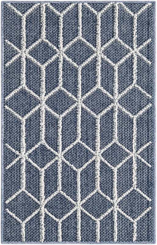 Jasper · Geometric Outdoor Rug, navy and white