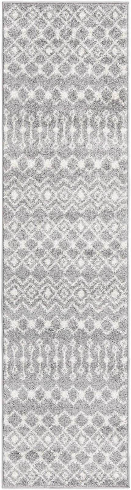 2' x 8' Boswell · Geometric rug, gray and ivory