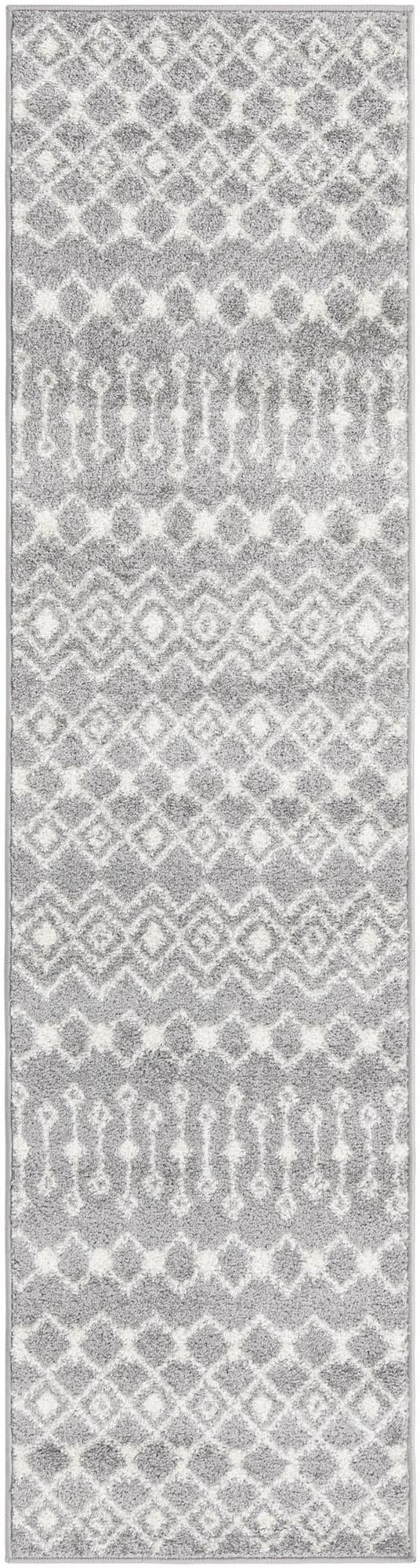 2' x 8' Boswell · Geometric rug, gray and ivory